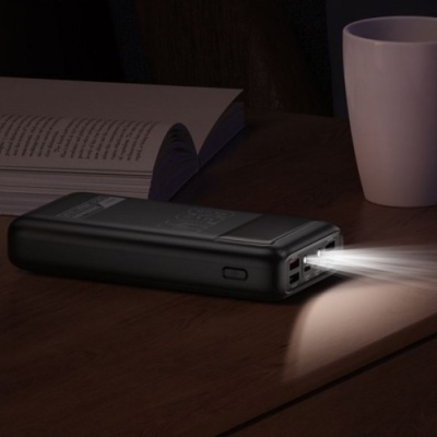 додаткова батарея power bank hoco db81 apollo pd65w+qc3.0 22.5w 30000 mah (чорний) 