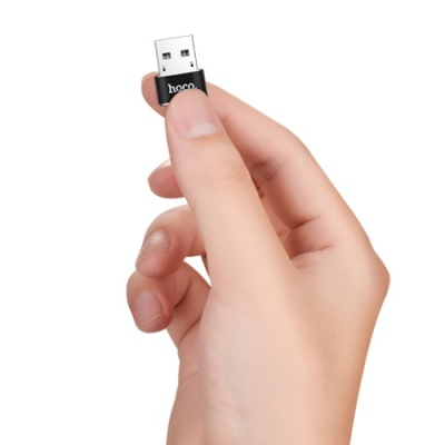 перехідник hoco ua6 otg usb male - type-c female (чорний) 