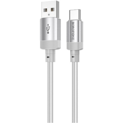 кабель borofone bx108 silicone usb - type-c 3a/1m (сірий) 