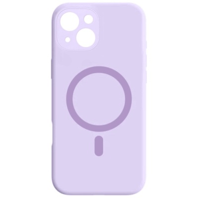Купить чохол silicone case full camera with magsafe для apple iphone 15 (light purple) онлайн