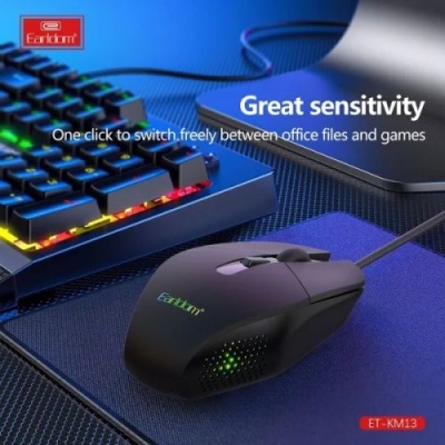 мишка дротова earldom et-km13 gaming (чорний) 
