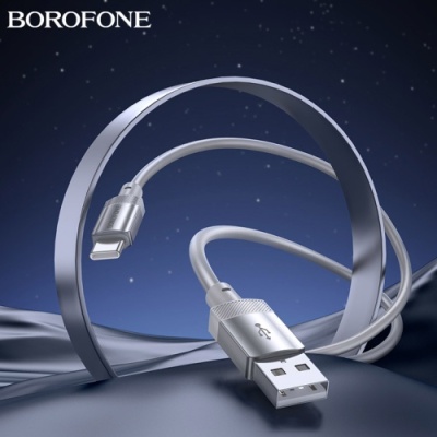 кабель borofone bx108 silicone usb - type-c 3a/1m (сірий) 