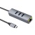 USB HUB Hoco HB34 Type-C Easy link Gigabit network adapter (Type-C to USB3.0*3+RJ45) 0,15m Metal Grey usb hub hoco hb34 type-c easy link gigabit network adapter (type-c to usb3.0*3+rj45) 0,15m metal grey