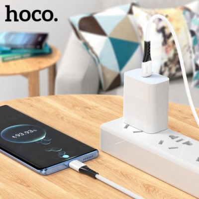 кабель hoco x82 silicone type-c - type-c 60w 3a/1m (білий) 