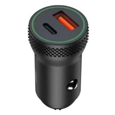 Автомобільний Зарядний Пристрій XO CC33 1USB/18W/QC3.0 + 1Type-C/18W/PD (Чорний)