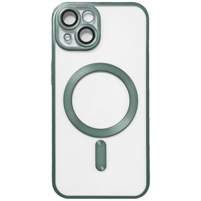 Купить чохол tpu metallic full camera with magsafe для apple iphone 14 (matte green) онлайн