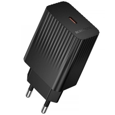 мережевий зарядний пристрій borofone bas75a 1type-c/30w/pd (чорний) 