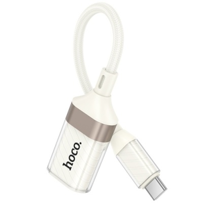 перехідник otg hoco ua39a type-c - usb (білий apricot) 
