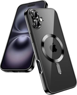 Купить чохол tpu metallic full camera with magsafe для apple iphone 16 (black) онлайн