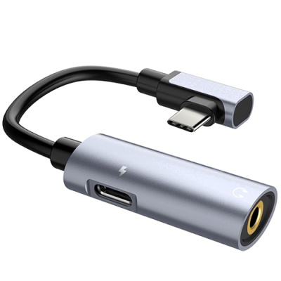перехідник hoco ls19 type-c - aux (3.5mm) (сірий) 