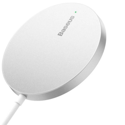 безпровідний зарядний пристрій baseus simple mini 3 magnetic 15w (ccjj040012) (срібний) 