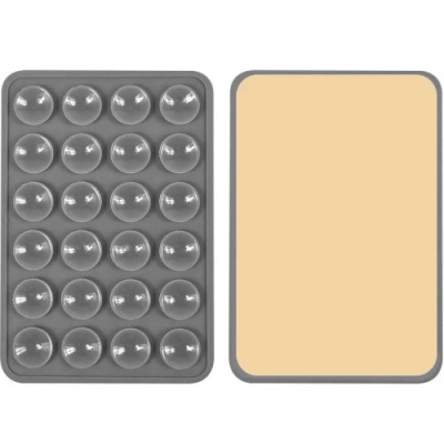 Купить силіконова тримач-присоска телефону sticker side silicone (3m килимок липучка) (темно-сірий) онлайн