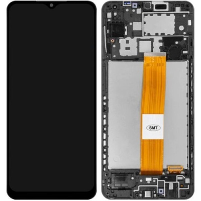 дисплей для samsung a127 galaxy a12 (2020) в зборі з сенсором і рамкою black service orig