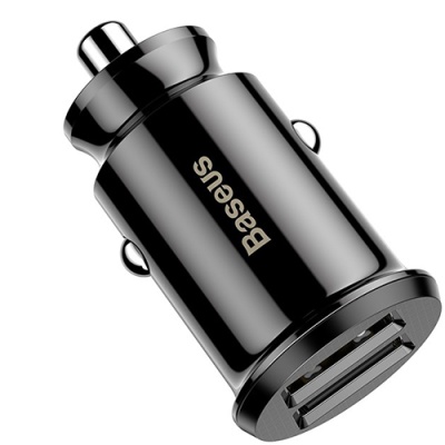Автомобільний Зарядний Пристрій Baseus Grain Metal (CCALL-ML01) 2USB/3.1A (Black)