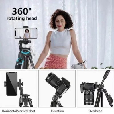 штатив neepho np-3180s (не знімний майданчик+тримач/bt-пульт/50-136см) (чорний) 