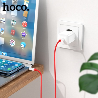 кабель hoco x87 magic silicone (pd) type-c - type-c 60w 3a/1m (червоний) 