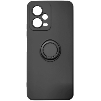 Купить силіконовий чохол soft silicone casevsmagnet ring для xiaomi redmi note 12 5g/poco x5 5g - black онлайн