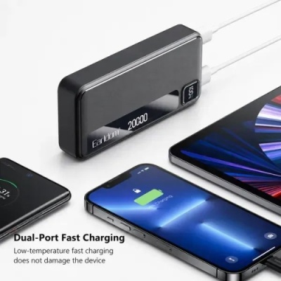 додаткова батарея power bank earldom et-pd57 20000mah 2usb/type-c (чорний) 