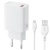 мережевий зарядний пристрій xo l159 1usb/18w/qc3.0 + (usb - microusb) (бiлий) 