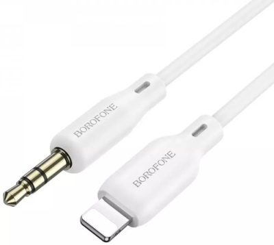 кабель aux borofone bl18 3.5mm(male) - lightning(male) 1m (білий) 