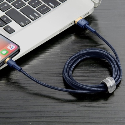 кабель baseus cafule usb - lightning 1.5a/2m (calklf-cv3) (gold-blue) 