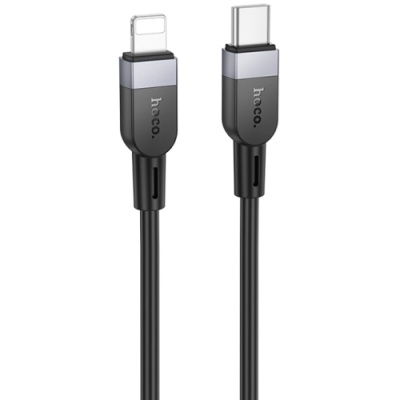 кабель hoco x109 silicone (pd) type-c - lightning 27w/2m (чорний) 
