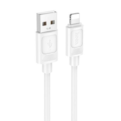 кабель hoco x122 silicone usb - lightning 2.4a/1m (білий) 