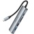 usb hub borofone dh15 6-in-1 type-c to hdmi+pd+usb3.0+usb2.0+sd+tf(l=0.15m) (сiрий) 