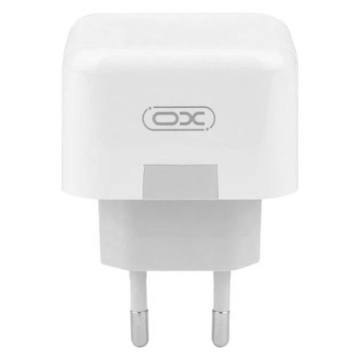 мережевий зарядний пристрій xo l102 2type-c/35w/pd + (type-c - lightning) (бiлий) 