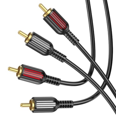 кабель aux borofone bl13 2*rca to 2*rca 1.5m (чорний) 