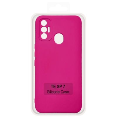 Купить чохол soft silicone case full для tecno spark 7 (малиновий) онлайн