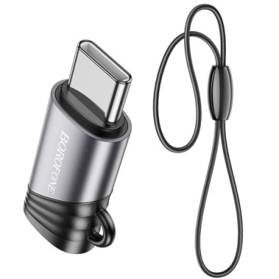 перехідник borofone bv20 type-c (male) - lightning (female) (чорний) 