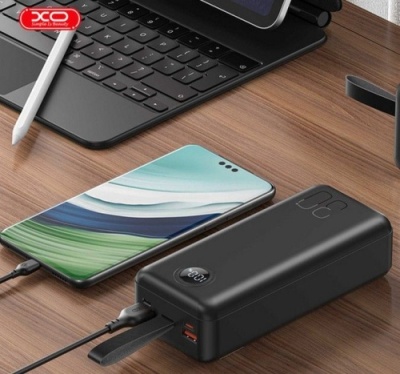 додаткова батарея power bank xo pr240 pd20w+qc3.0 22.5w 30000 mah (чорний) 