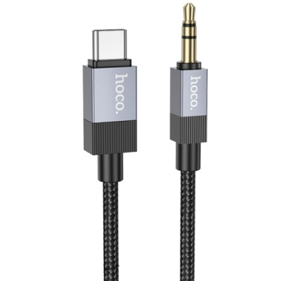перехідник hoco upa32b type-c - jack 3.5 plug (1m) (чорний) 