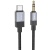 перехідник hoco upa32b type-c - jack 3.5 plug (1m) (чорний) 