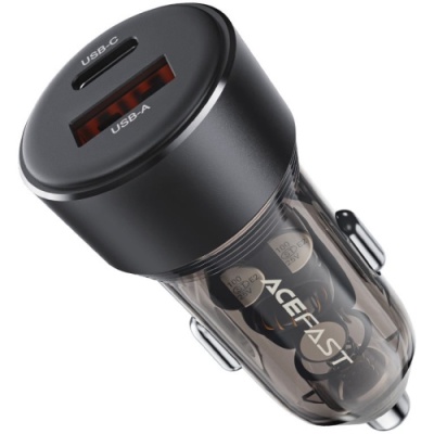 Автомобільний Зарядний Пристрій Acefast B12 PD + QC 3.0 (1 Type-C/1 USB/3A/60W) (чорний)