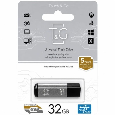 usb флеш-накопичувач t&g 32gb vega 121 (сталевий) 