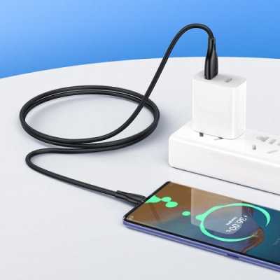кабель hoco x61 silicone usb - type-c 3.0a/1m (чорний) 