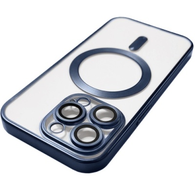 Купить чохол tpu metallic full camera with magsafe для apple iphone 16 pro max (matte dark blue) онлайн