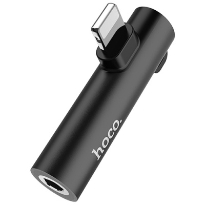 перехідник hoco ls21 lightning - aux (3.5mm) (чорний) 