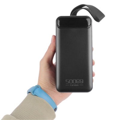 додаткова батарея power bank earldom et-pb58 50000 mah vs led lamp (чорний) 