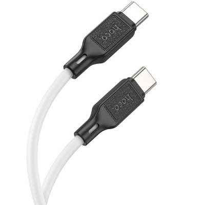 кабель hoco x90 cool silicone (pd) type-c - type-c 60w 3a/1m (білий) 
