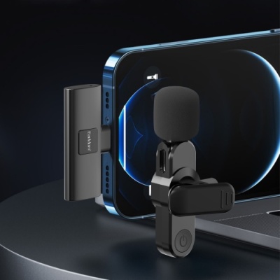 мікрофон петличний бездротовий earldom et-mc-7l bluetooth 5.2 lightning (чорний) 