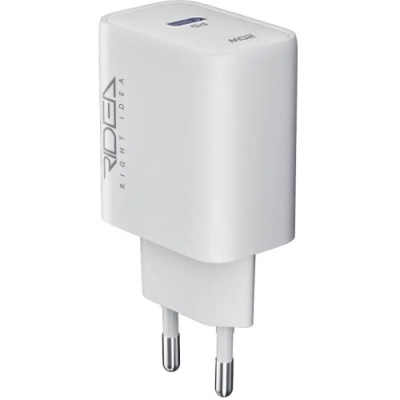 мережевий зарядний пристрій ridea rw-20124 rapid pro 1usb-c qc/pd 20w+type-c to type-c (бiлий) 