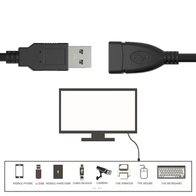 подовжувач usb (1 фільтр) 3m (чорний) 