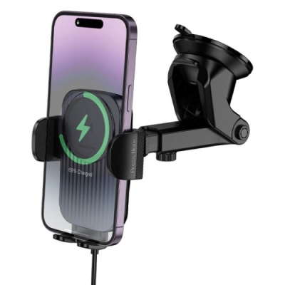 Автотримач Borofone BH222 Wireless 15W (Сiрий)