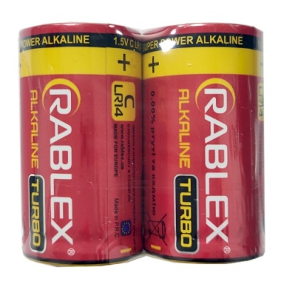 батарейка rablex lr14 turbo (2шт) 