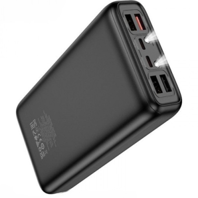 додаткова батарея power bank hoco db81 apollo pd65w+qc3.0 22.5w 30000 mah (чорний) 