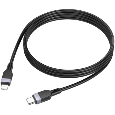 кабель hoco x109 silicone (pd) type-c - lightning 27w/1m (чорний) 