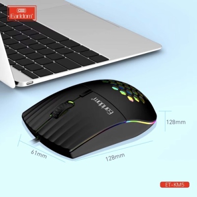 мишка дротова earldom et-km5 rgb (type-c) black 